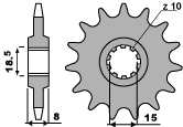 Sprocket front PBR 599 14 18NC